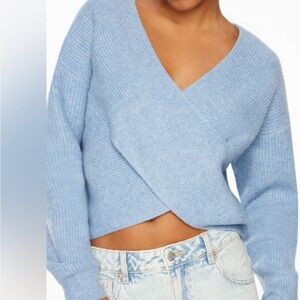 Dynamite Light Blue V-Neck Sweater